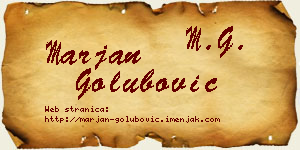 Marjan Golubović vizit kartica